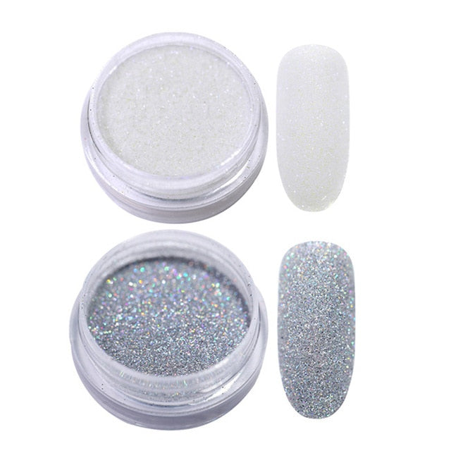 6pc/set Shiny Iridescent Nail Glitter Powder - Sugar Powder Gradient Chrome  Pigment Dust for UV Nail Polish - Stunning Nail Decoration Accessories